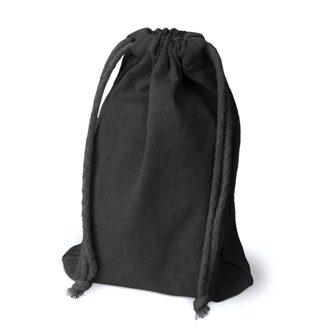 Baumwollbeutel mit Kordelzug 12 x 20 cm, 145 g/m², schwarz