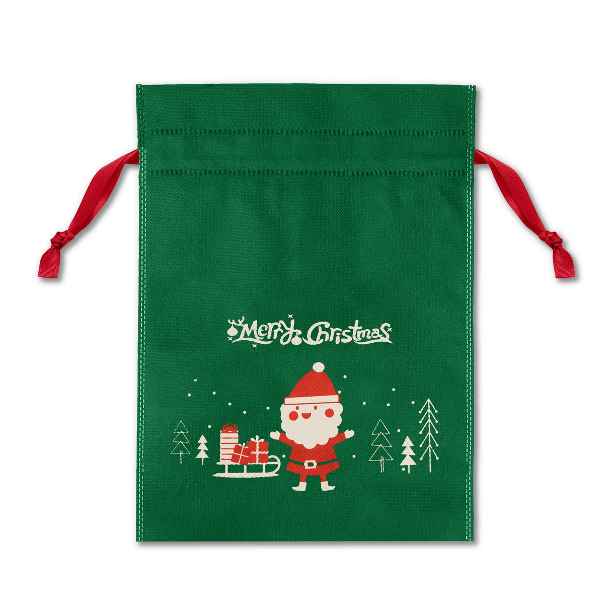 Set Weihnachtstüten aus Wigofil 150x220mm Grün 10St.