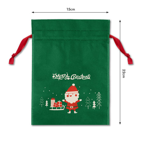 Set Weihnachtstüten aus Wigofil 150x220mm Grün 10St.