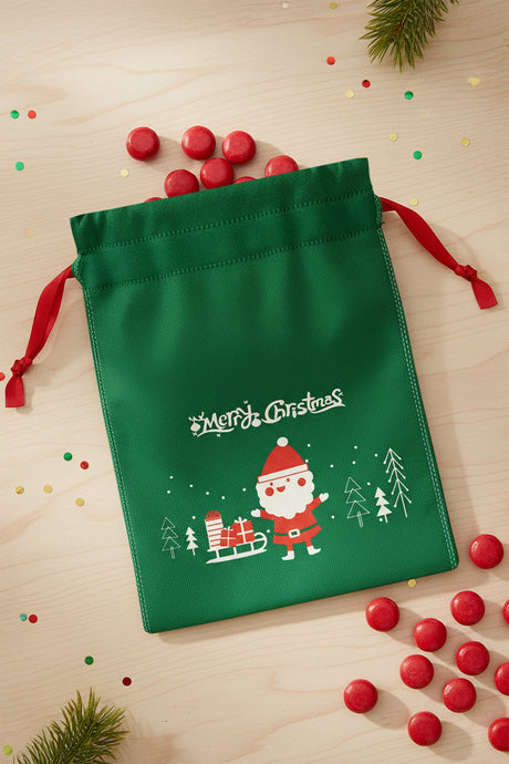 Set Weihnachtstüten aus Wigofil 150x220mm Grün 10St.