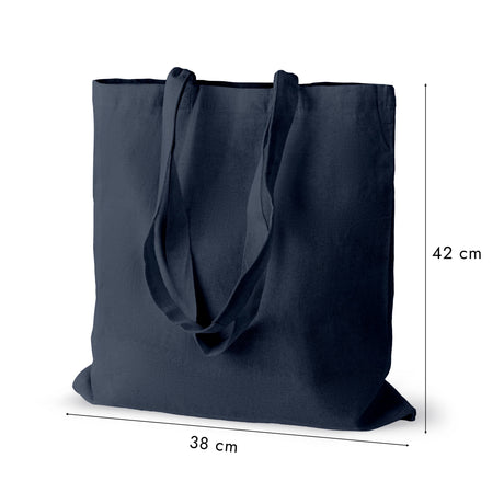 Baumwolltasche 380x420mm Marineblau Henkellänge: 70cm OUTLET