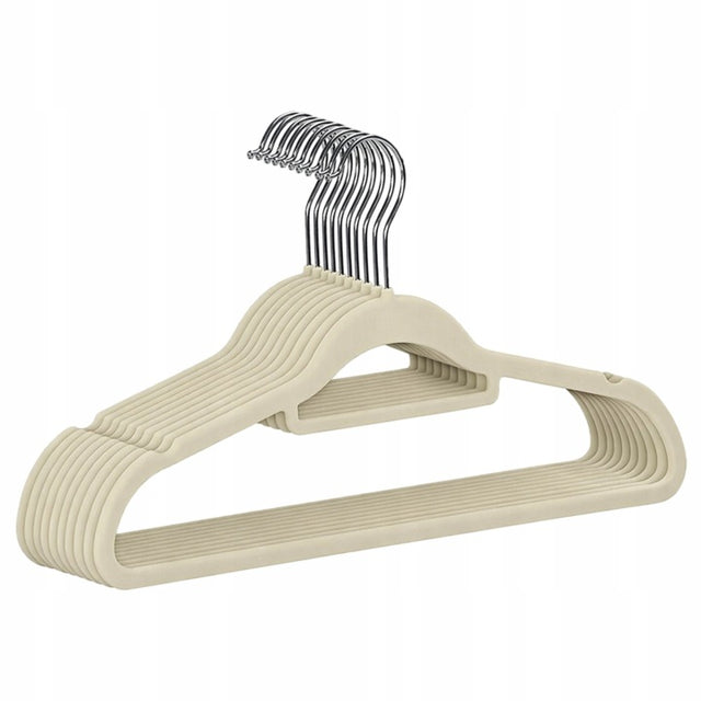 Samt-Kleiderbügel beige 10 Stk.