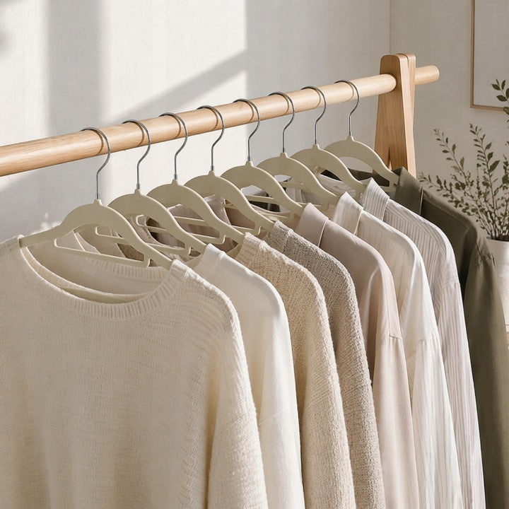 Samt-Kleiderbügel beige 10 Stk.