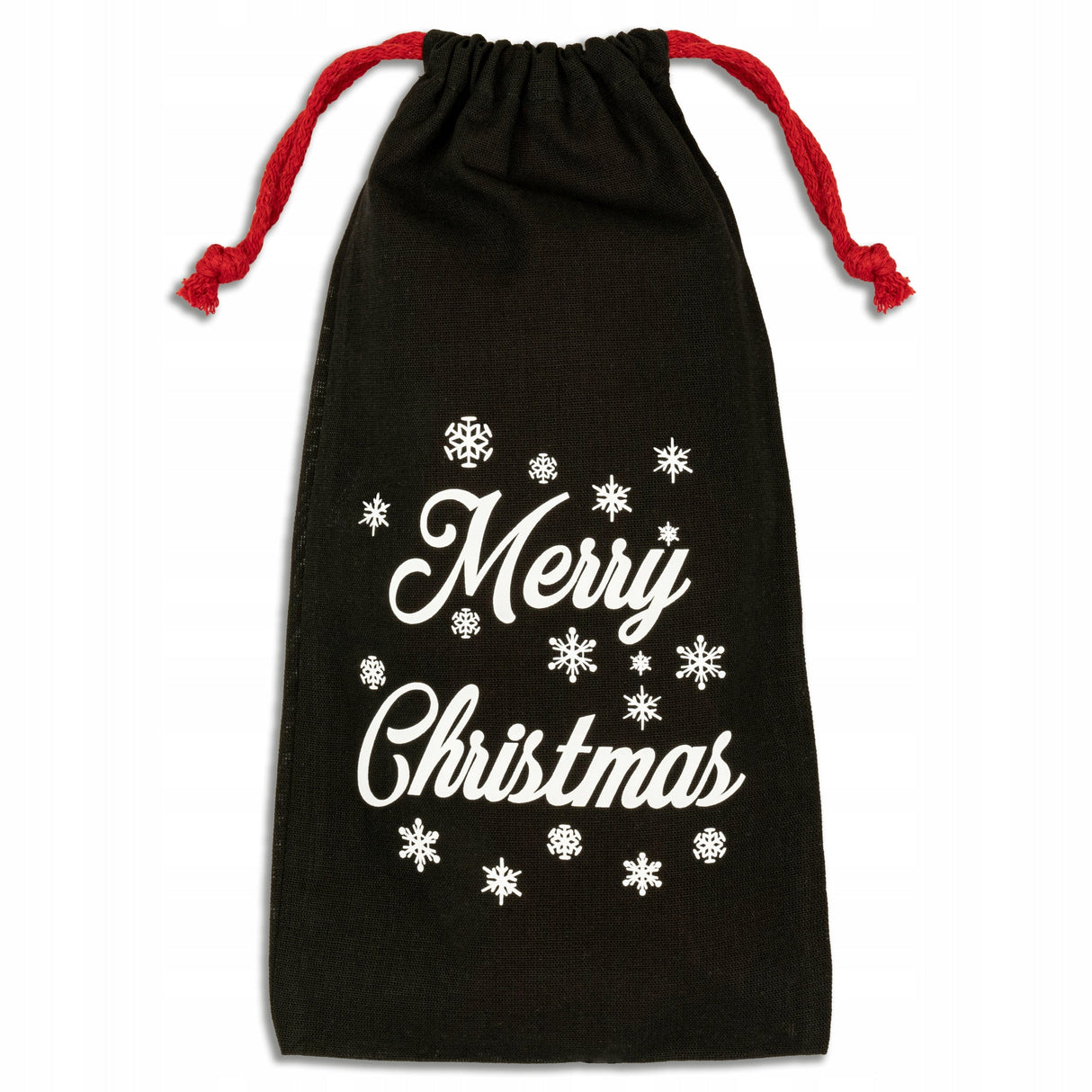 Weihnachts-Baumwollbeutel 15x30cm schwarz MERRY CHRISTMAS