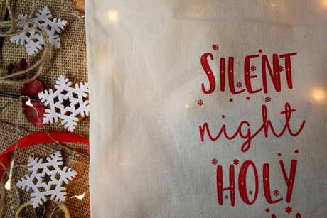Weihnachts-Baumwollbeutel STILLE NACHT HEILIG 25x28cm 145g