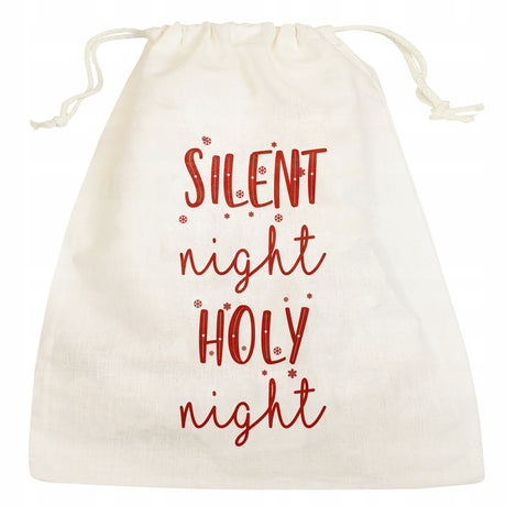 Baumwolltasche 20x40cm WEIß SILENT NIGHT HOLY NIGHT