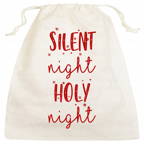 Woreczek bawełniany 25x28 cm Ecru Silent Night Holy
