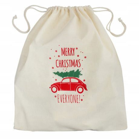 Weihnachts-Baumwollbeutel 17x20cm ECRU 145g CAR