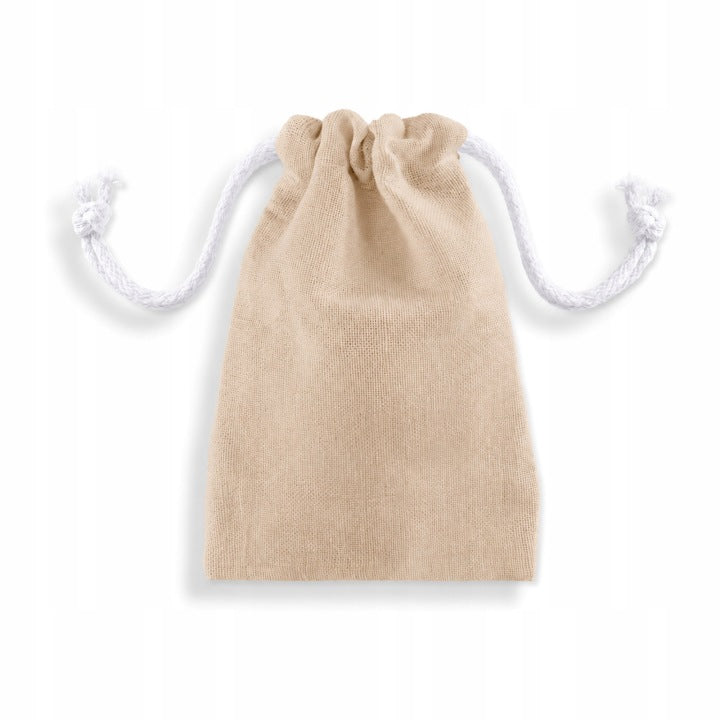 Baumwollbeutel mit Kordelzug 10 x 15 cm, Beige
