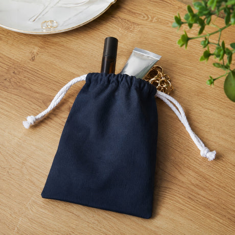 Baumwollbeutel mit Kordelzug 25 x 30 cm, 280 g/m², marineblau