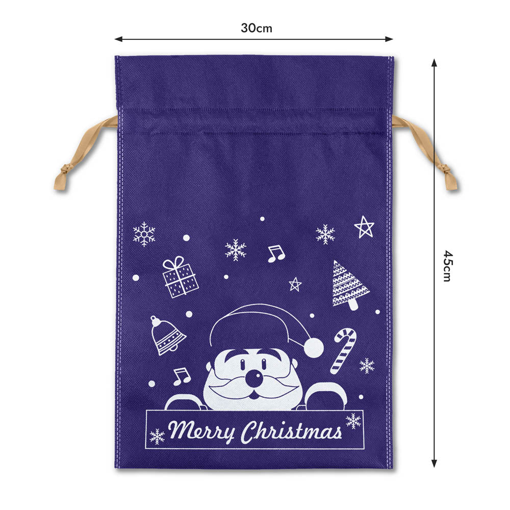 Set Weihnachtstüten aus Wigofil, 300 x 450 mm, Marineblau, 10 Stück.