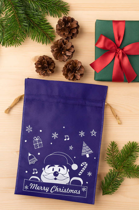 Set Weihnachtstüten aus Wigofil, 300 x 450 mm, Marineblau, 10 Stück.