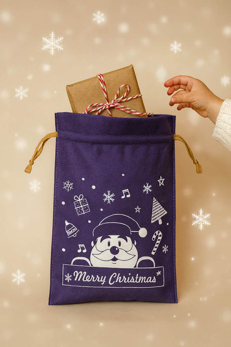 Set Weihnachtstüten aus Wigofil, 300 x 450 mm, Marineblau, 10 Stück.