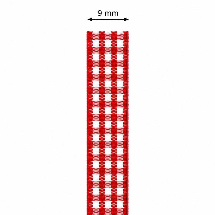 Dekoratives Karoband Rot-Weiß 22 m