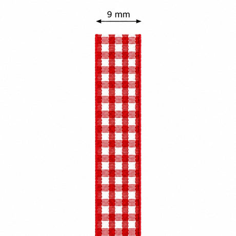 Dekoratives Karoband Rot-Weiß 22 m