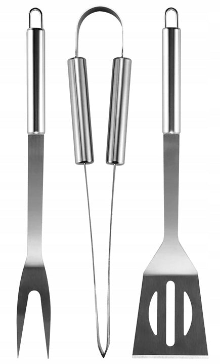 Robustes Grillbesteck-Set mit Grillzange, Grillbesteck und Etui