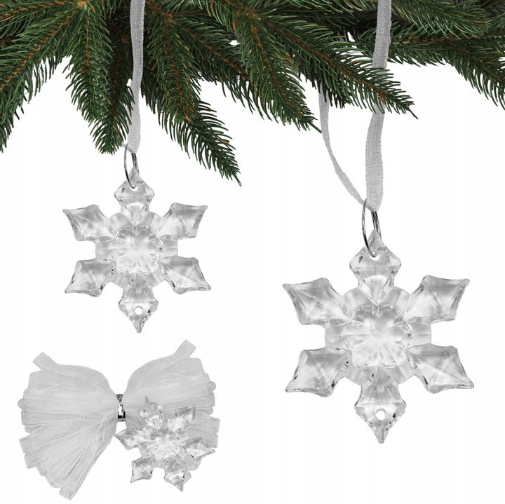 Kristall-Schneeflocken-Anhänger, 100 Stück