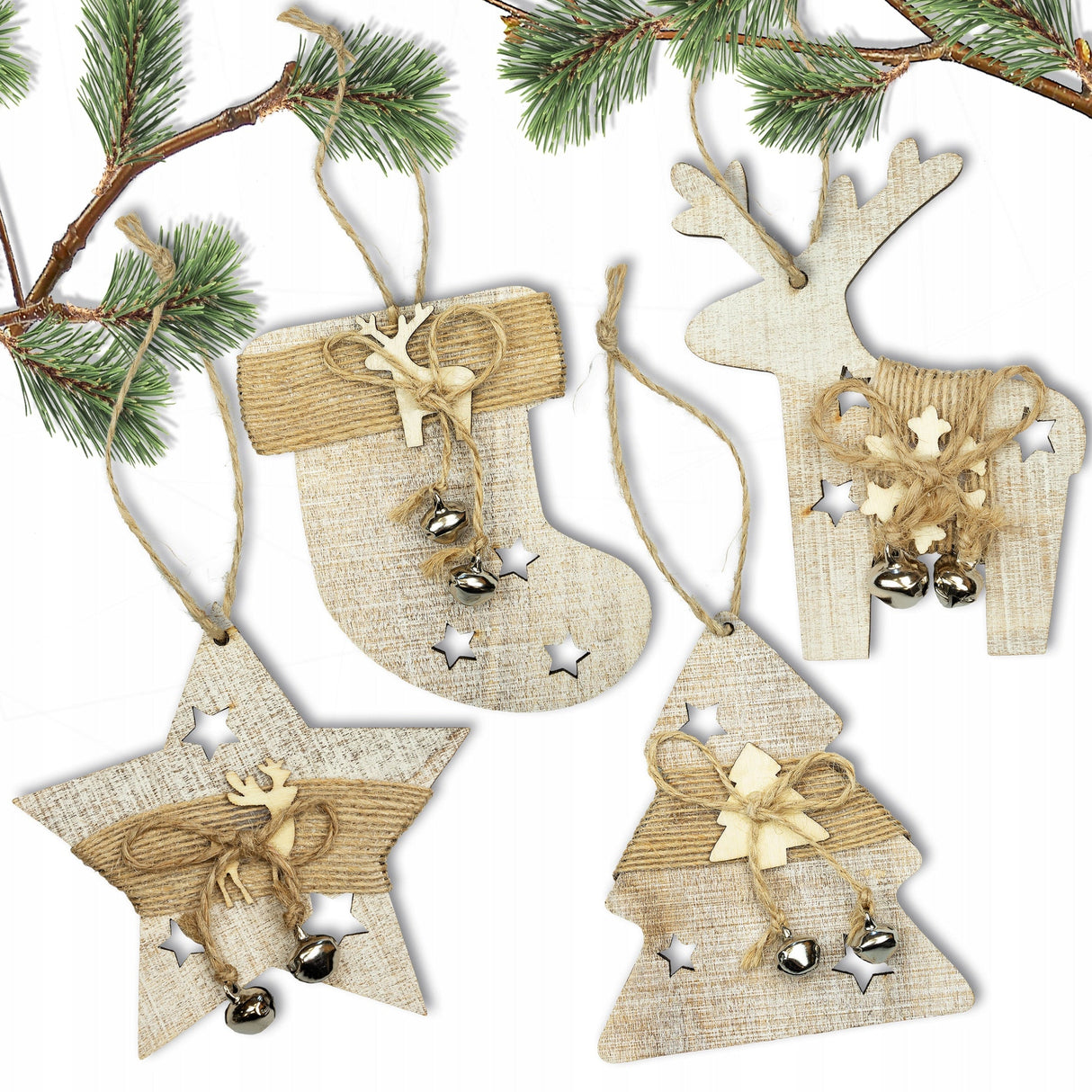 Weihnachtsbaumaufhänger aus Holz