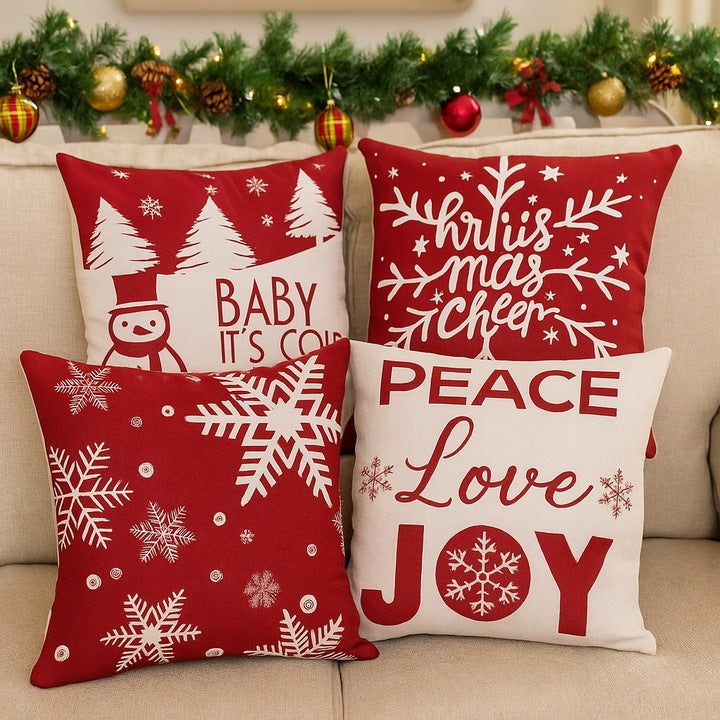 Set mit weihnachtlichen Dekokissenbezügen 44×44cm