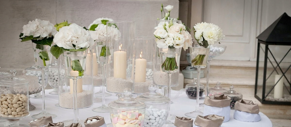 Tischkerzen Zylinder 15,5cm Weiß 6er Set