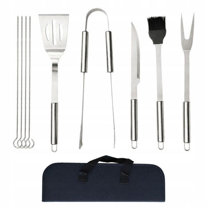 Grillbesteck-Set 9-teilig Edelstahl inkl. Etui