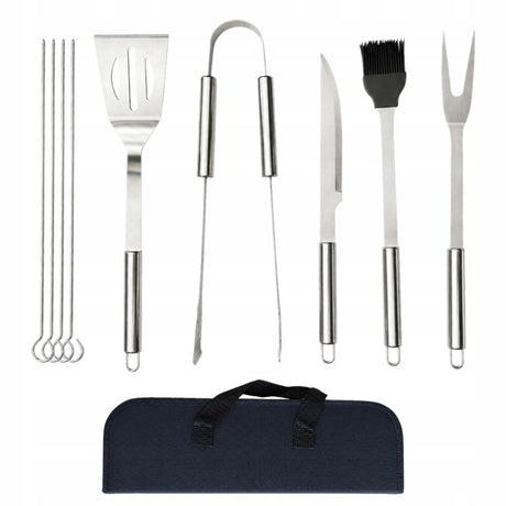 Grillbesteck-Set 9-teilig Edelstahl inkl. Etui