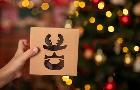 Weihnachtliche Geschenkboxen braun, 10 Stück