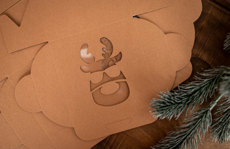 Weihnachtliche Geschenkboxen braun, 10 Stück