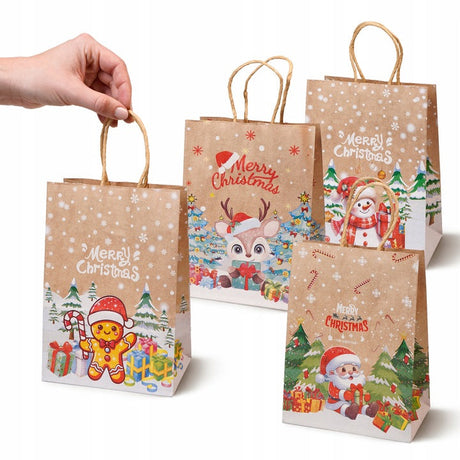 Set Weihnachts-Papiertragetaschen, 12 Stück, Happy Holiday