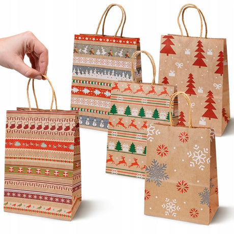 Set Weihnachts-Papiertragetaschen, 13 Stück