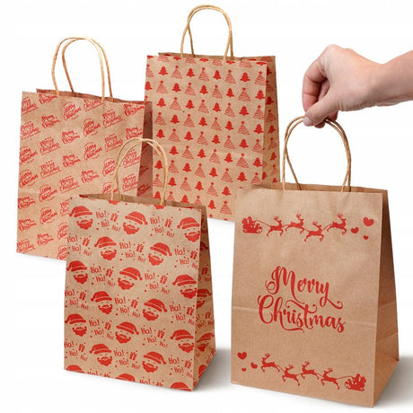 Set Weihnachts-Papiertragetaschen, 13 Stück
