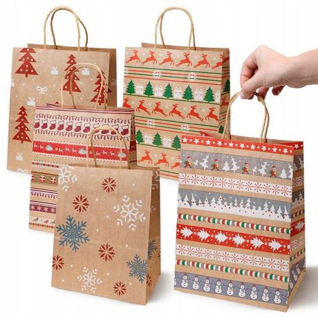Set Weihnachts-Papiertragetaschen, 13 Stück, Merry Christmas