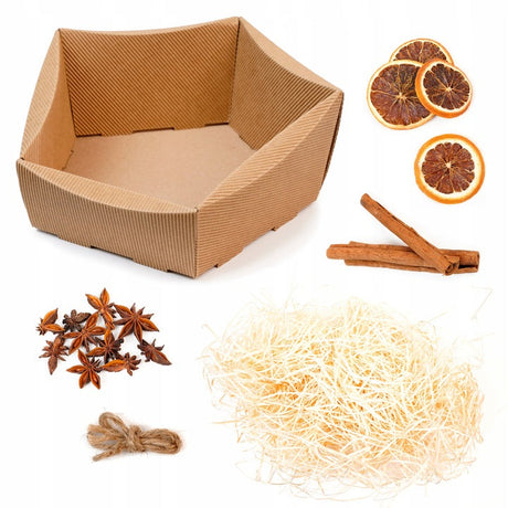 Weihnachtliches Geschenkverpackungs-Set mit Trockenfrüchten und Gewürzen