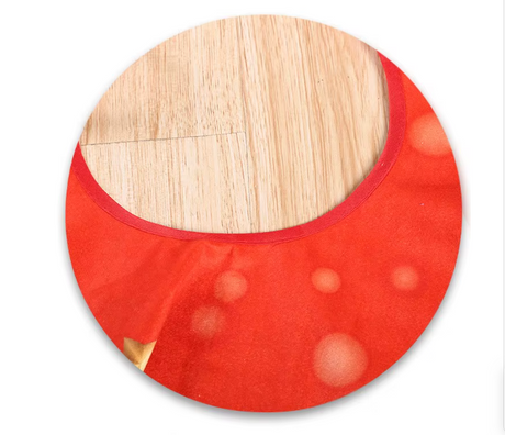 Weihnachtsbaumteppich, Fell, rund, 90cm