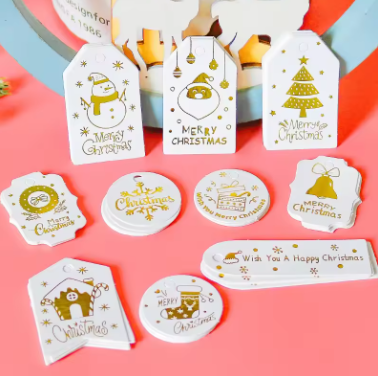 50 weiße und goldene Tischkarten für Geschenke