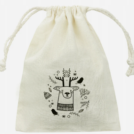 Weihnachts-Baumwollbeutel 150x200mm Ecru