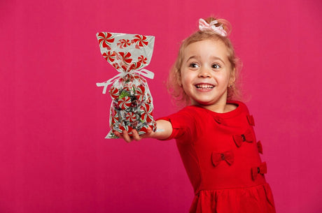 Weihnachts-Zellophantüten 125×175mm Grün und Rot 10St.