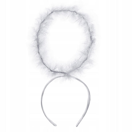 Engelskopf Heiligenschein mit Federn, weiß