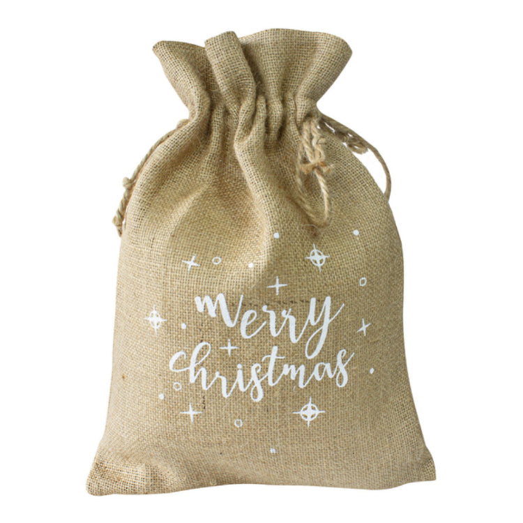 Jute-Geschenkbeutel 30x42cm FROHE WEIHNACHTEN
