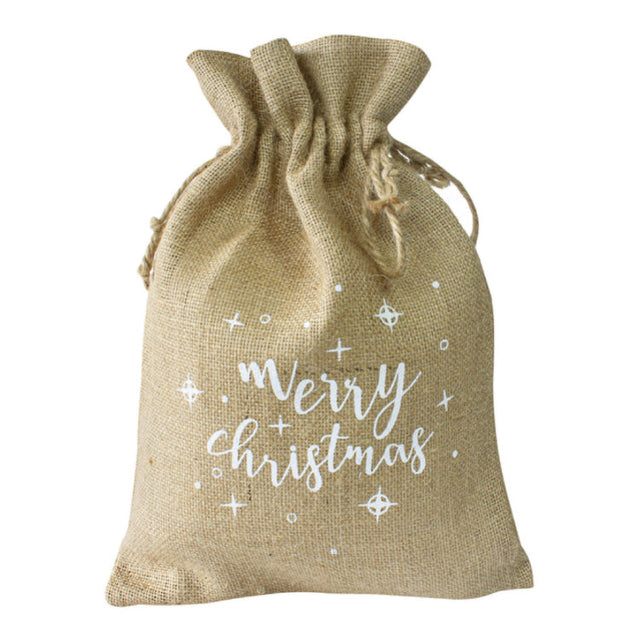 Jute-Geschenkbeutel 30x42cm FROHE WEIHNACHTEN