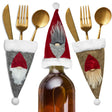 Besteck-Flaschenhülle mit Weihnachtsmützen 3-tlg.
