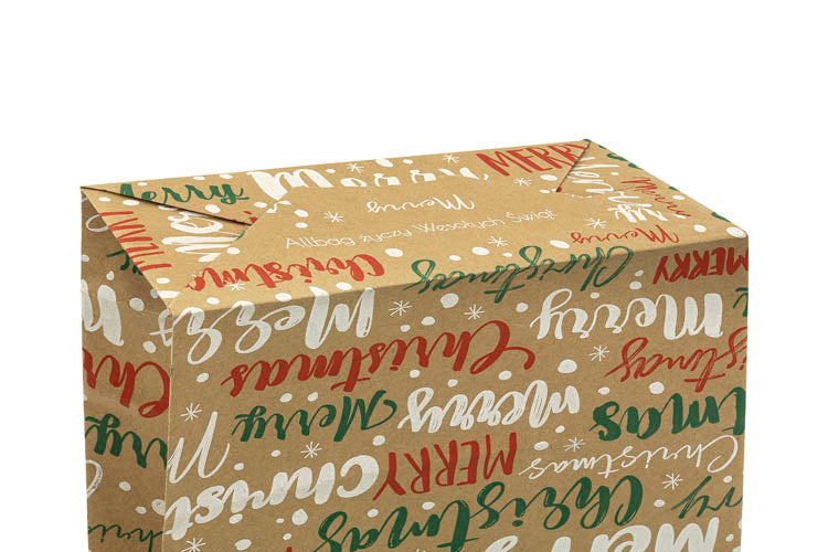 Weihnachtspapiertüte 180x80x220mm Frohe Weihnachten