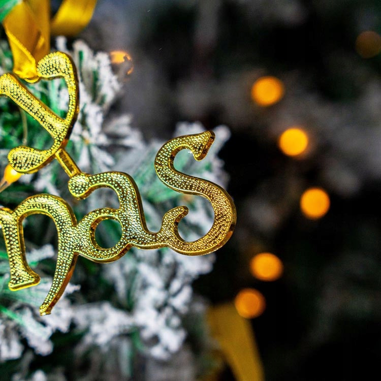 Frohe Weihnachten Aufschrift Gold Anhänger 24cm