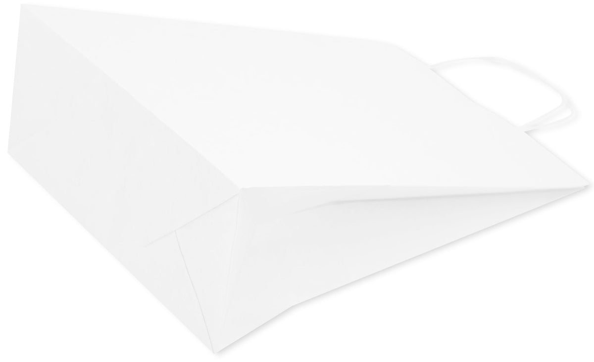 Papiertragetasche mit Kordelgriff 24+10x36 cm, 90 g/m², weiß