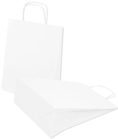 Papiertragetasche mit Kordelgriff 24+10x36 cm, 90 g/m², weiß