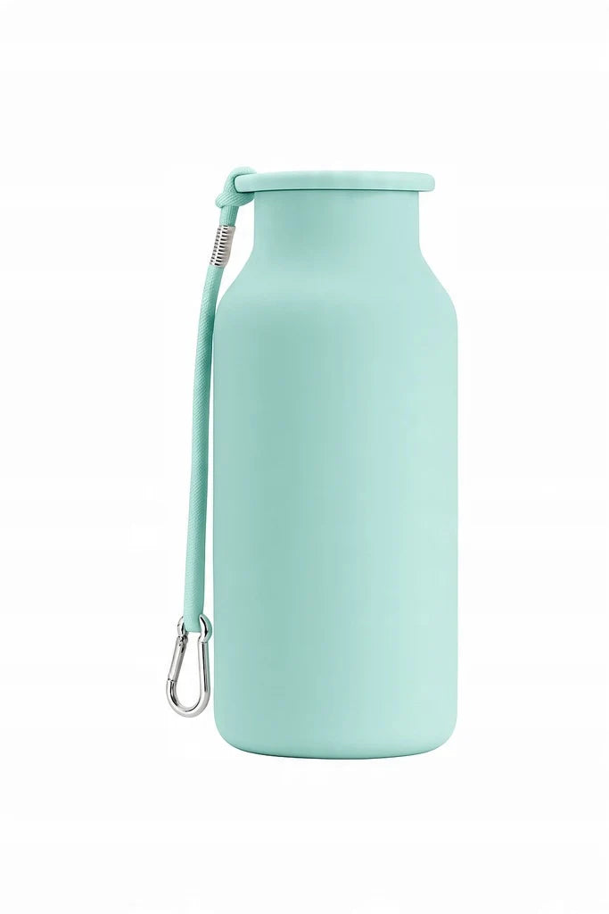 Leichte faltbare Silikon-Trinkflasche mit Griff