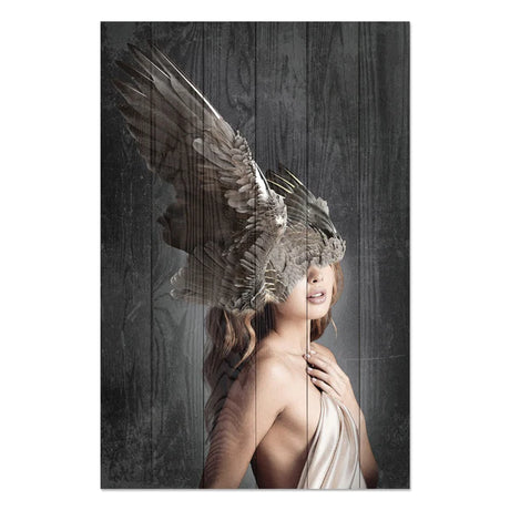 Wanddeko Holz - Brown Wings on the Head