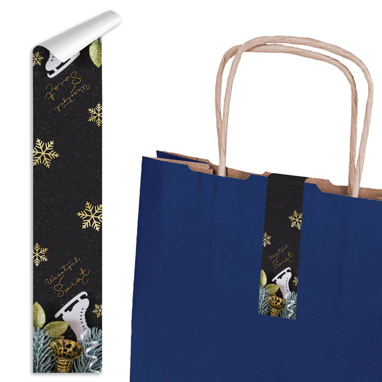 Große Weihnachtsaufkleber für Geschenke BLATT MIX