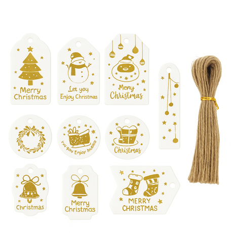 50 weiße und goldene Tischkarten für Geschenke