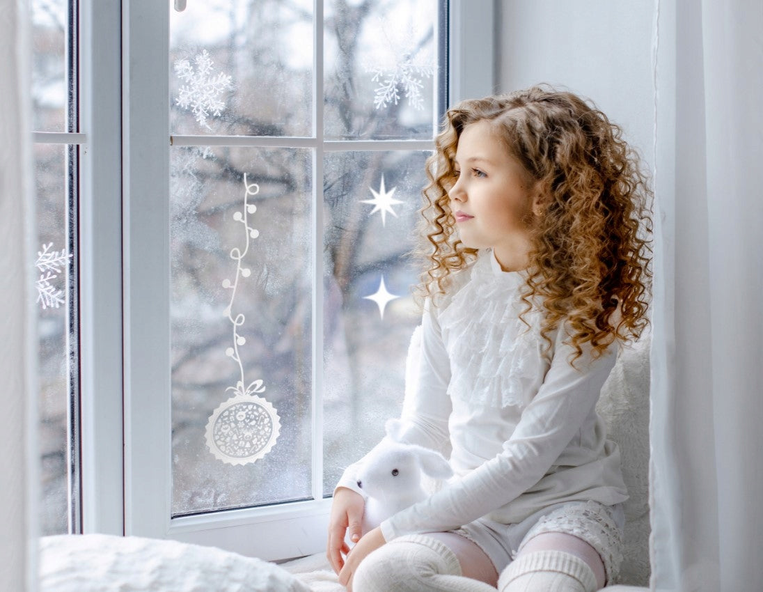Weihnachts-Fensteraufkleber weiß 35×50cm